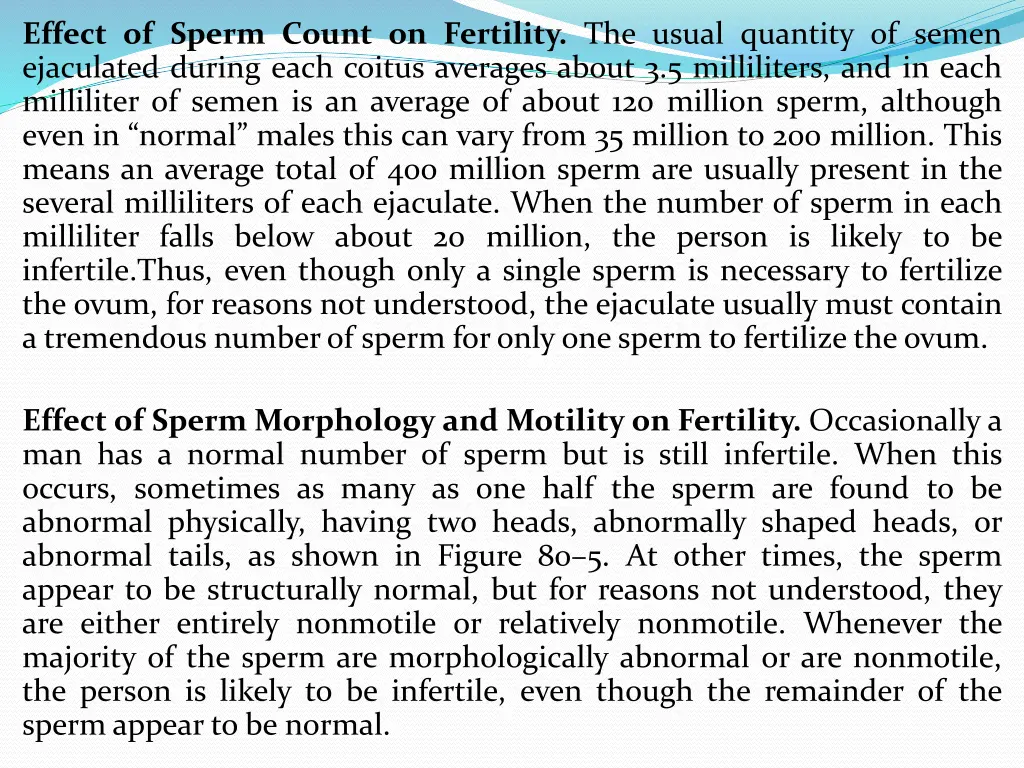 effect of sperm count on fertility the usual