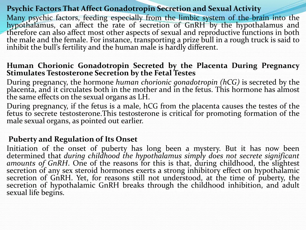 psychic factorsthataffect gonadotropin