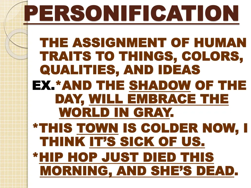 personification personification the assignment