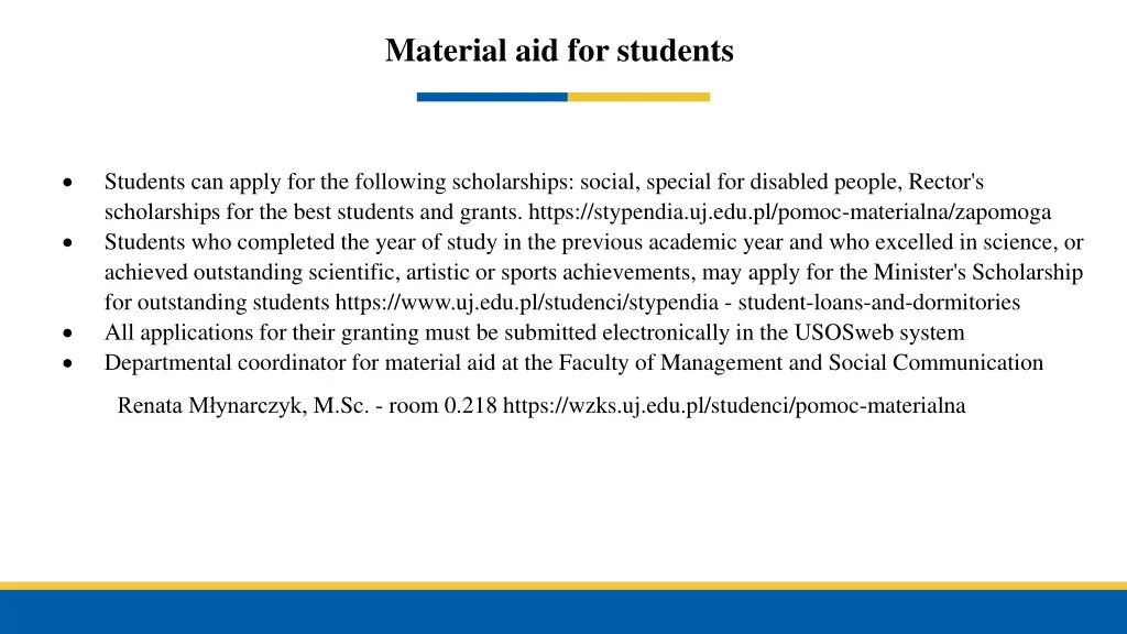 material aid for students