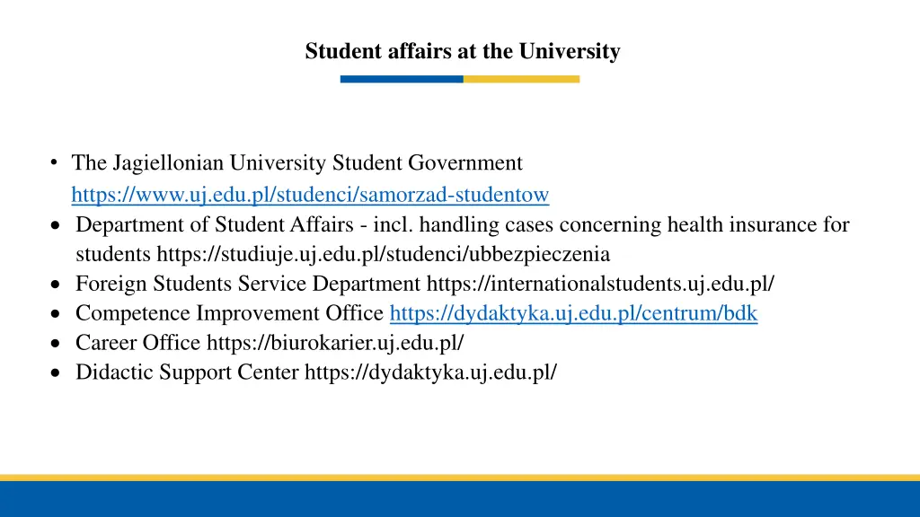 student affairs at the university