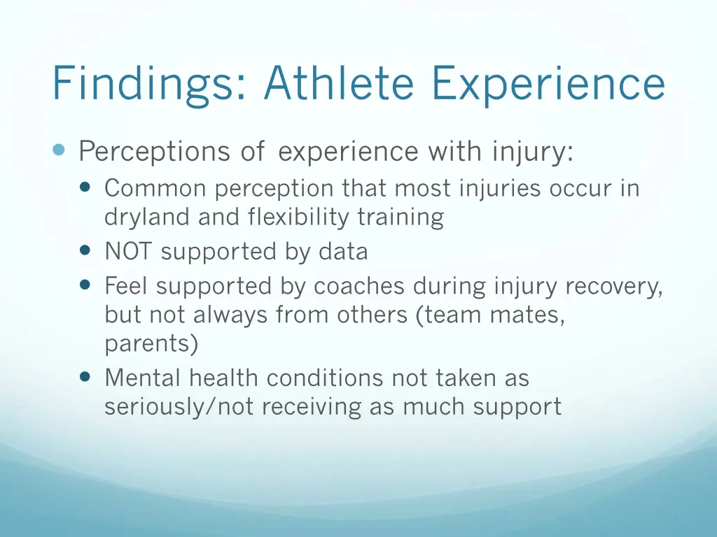 findings athlete experience 1