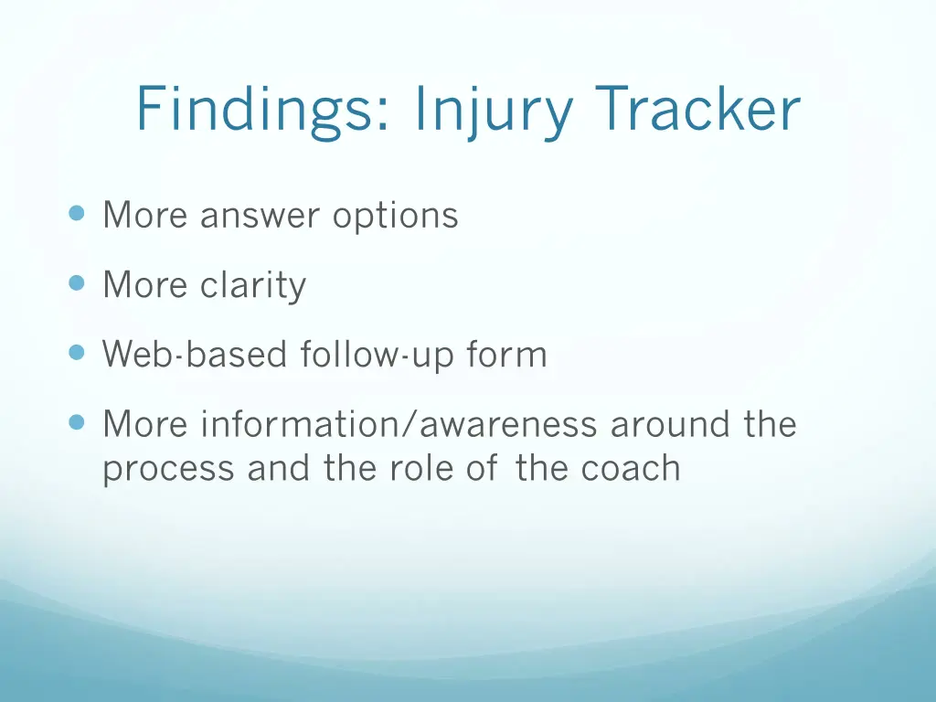 findings injury tracker