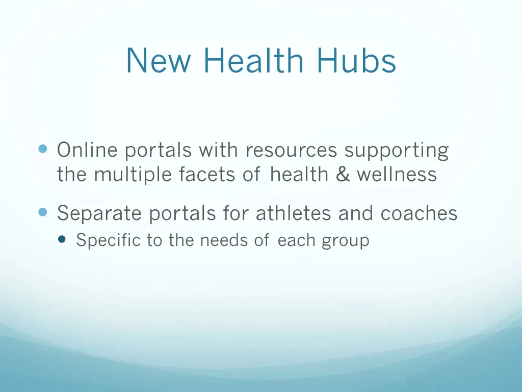 new health hubs