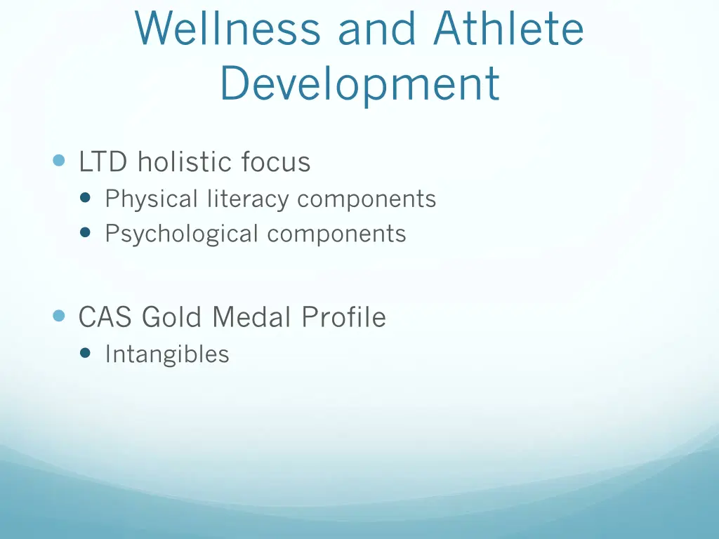 wellness and athlete development