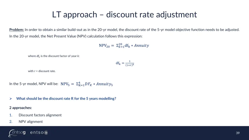 lt approach discount rate adjustment