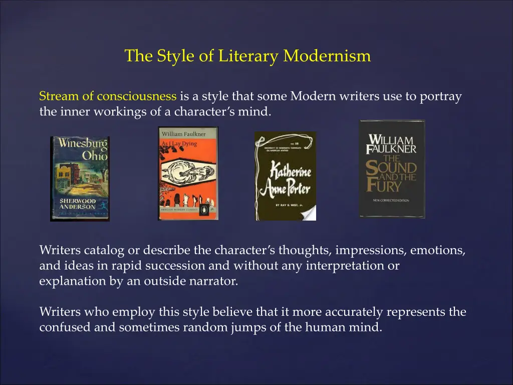 the style of literary modernism 1