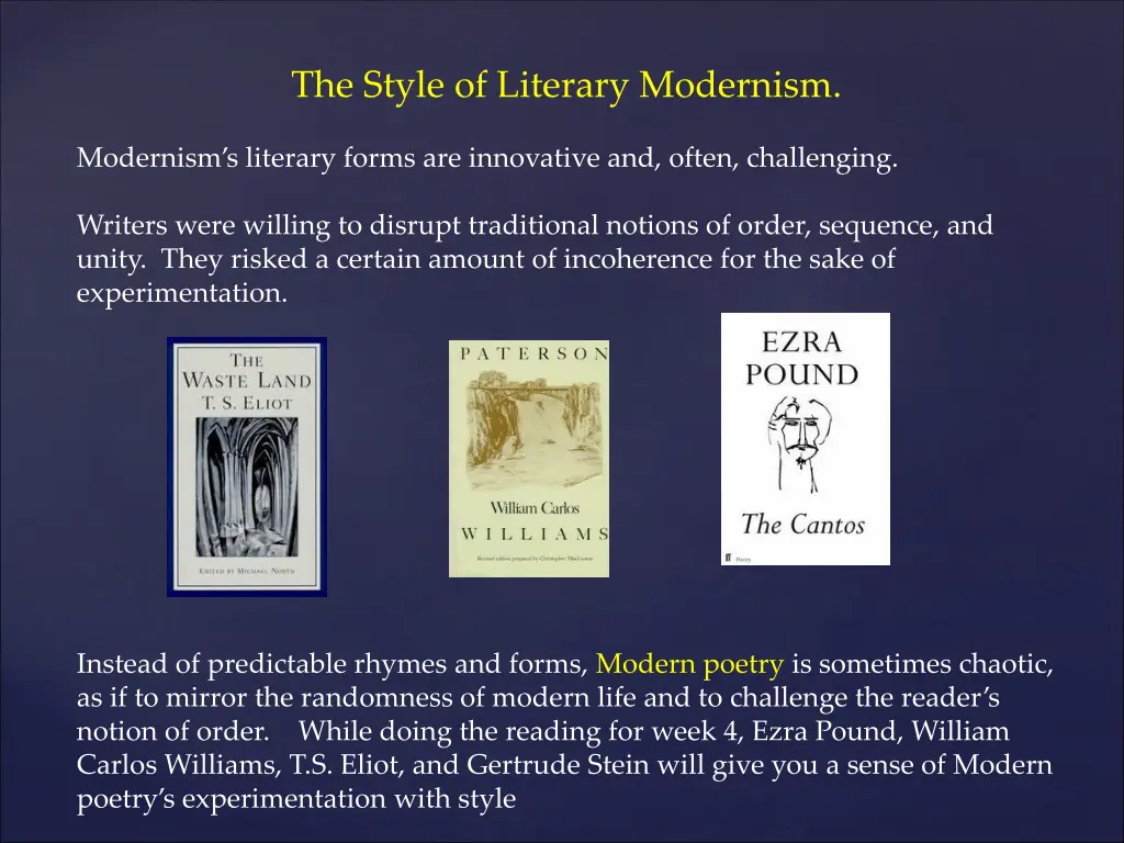 the style of literary modernism