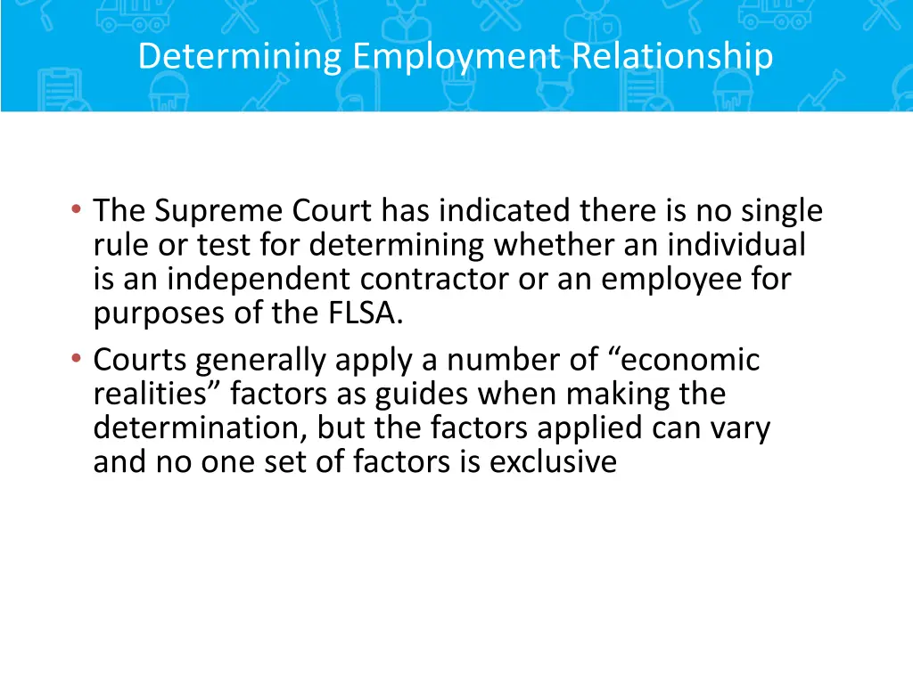 determining employment relationship