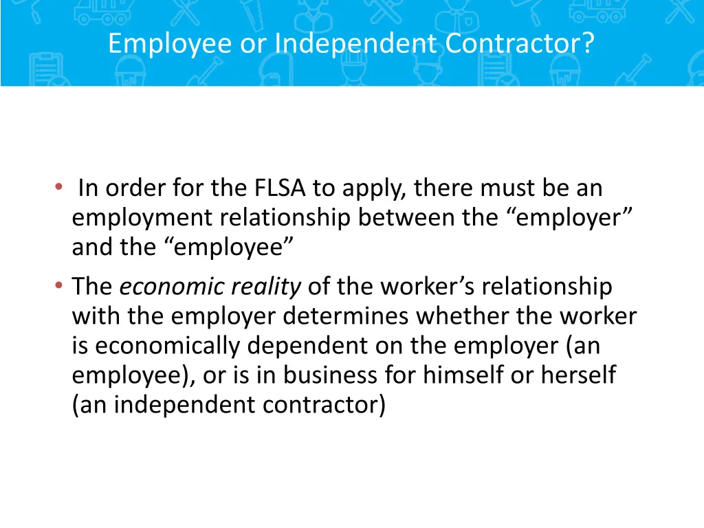 employee or independent contractor