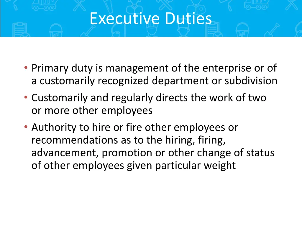 executive duties