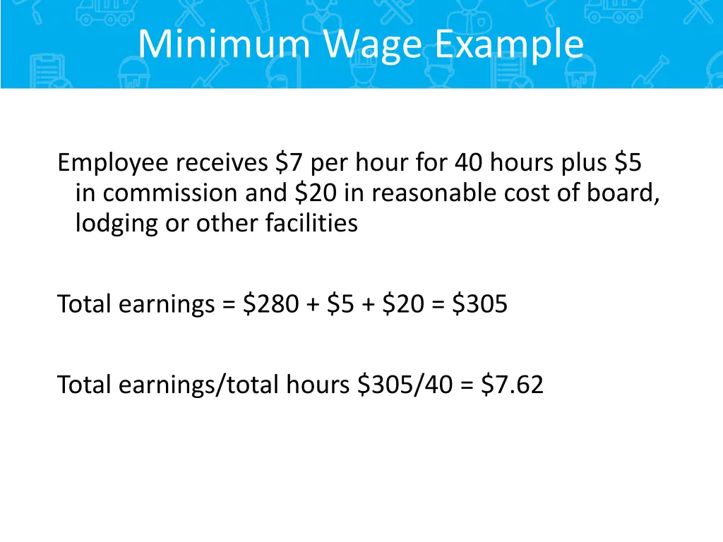 minimum wage example