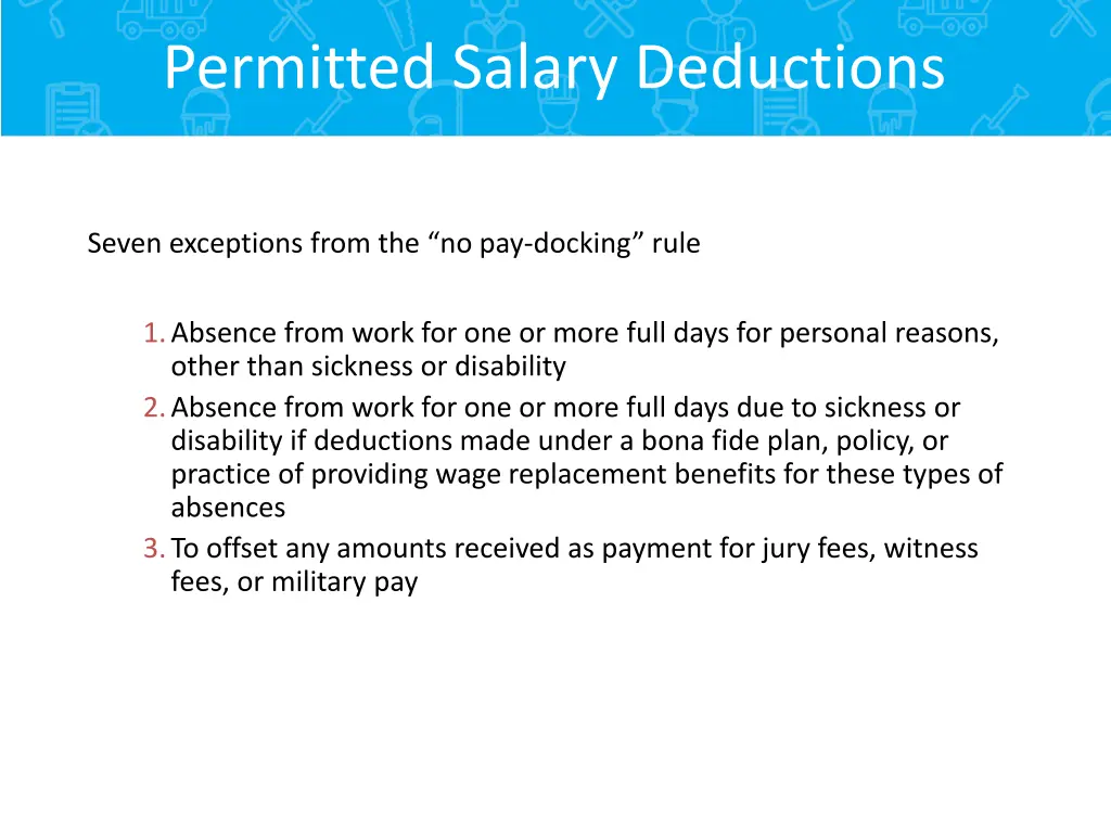 permitted salary deductions