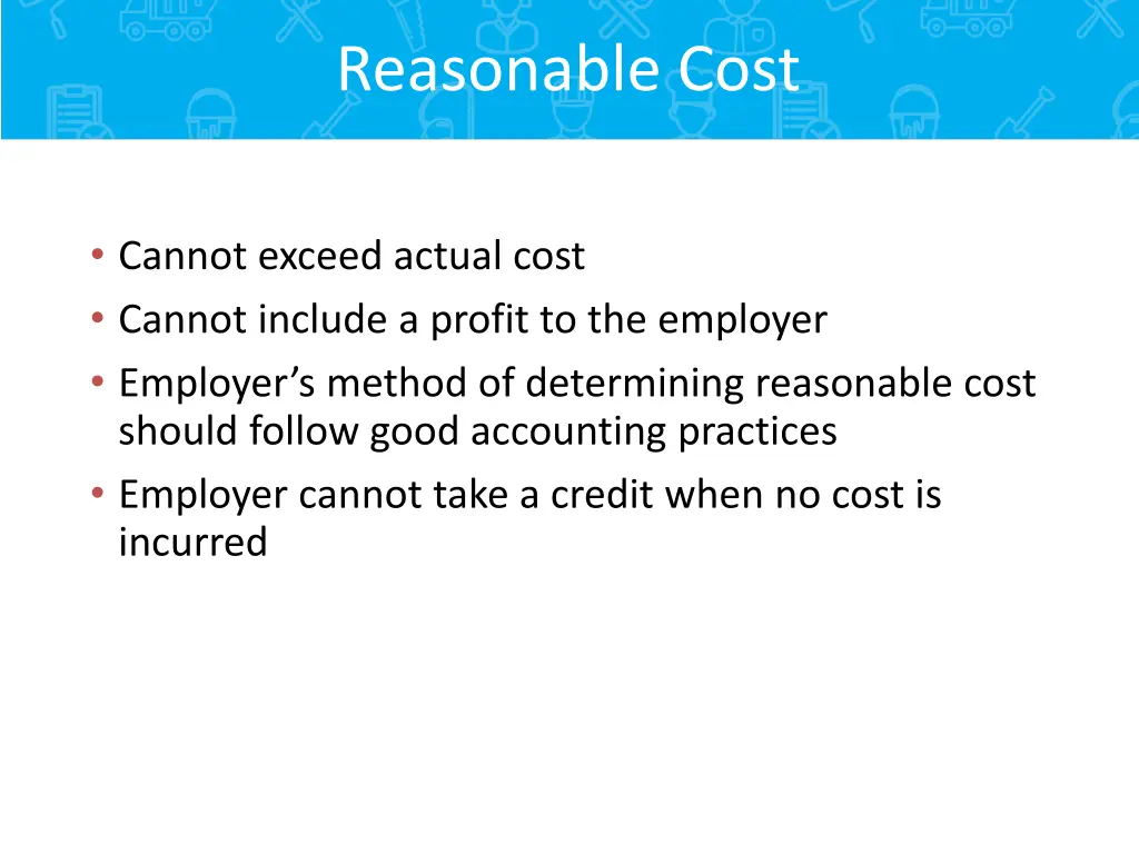 reasonable cost