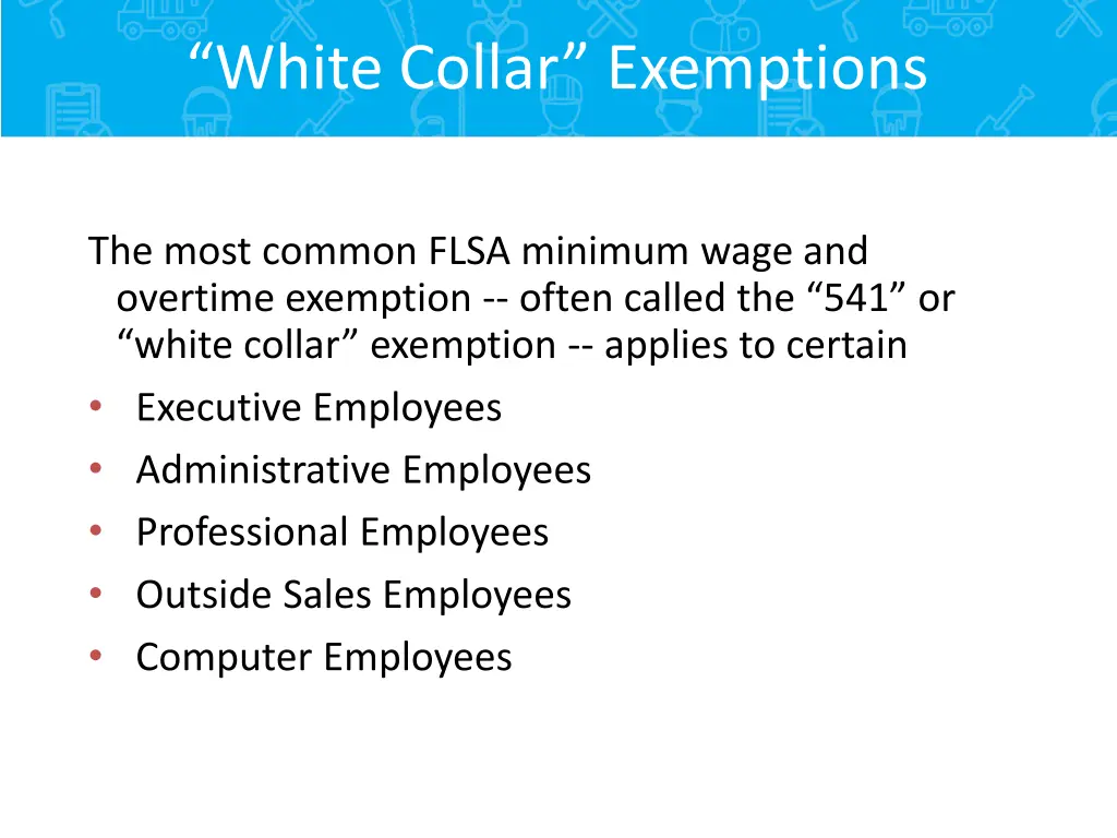 white collar exemptions 1