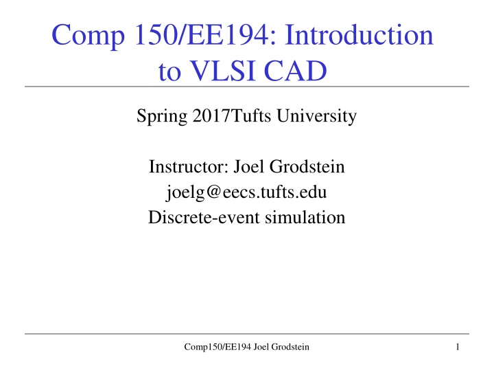 comp 150 ee194 introduction to vlsi cad