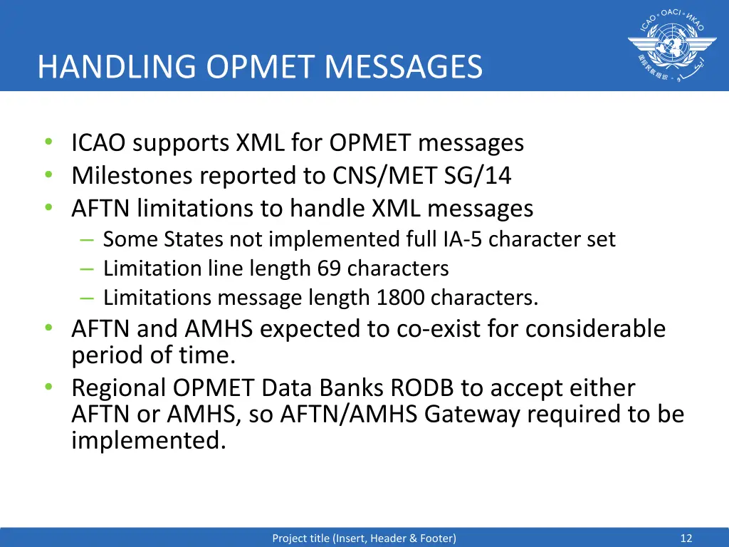 handling opmet messages