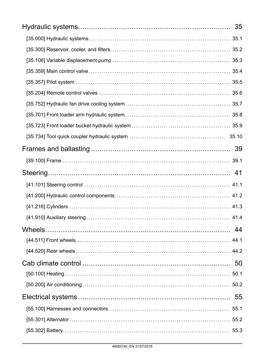 hydraulic systems 35