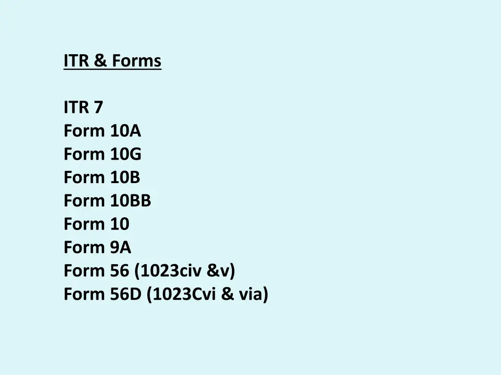 itr forms