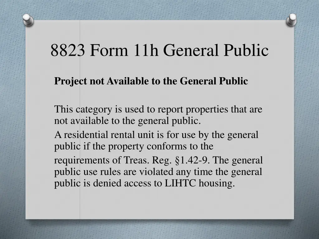 8823 form 11h general public