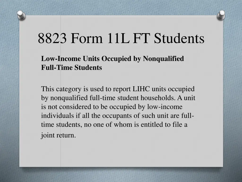 8823 form 11l ft students