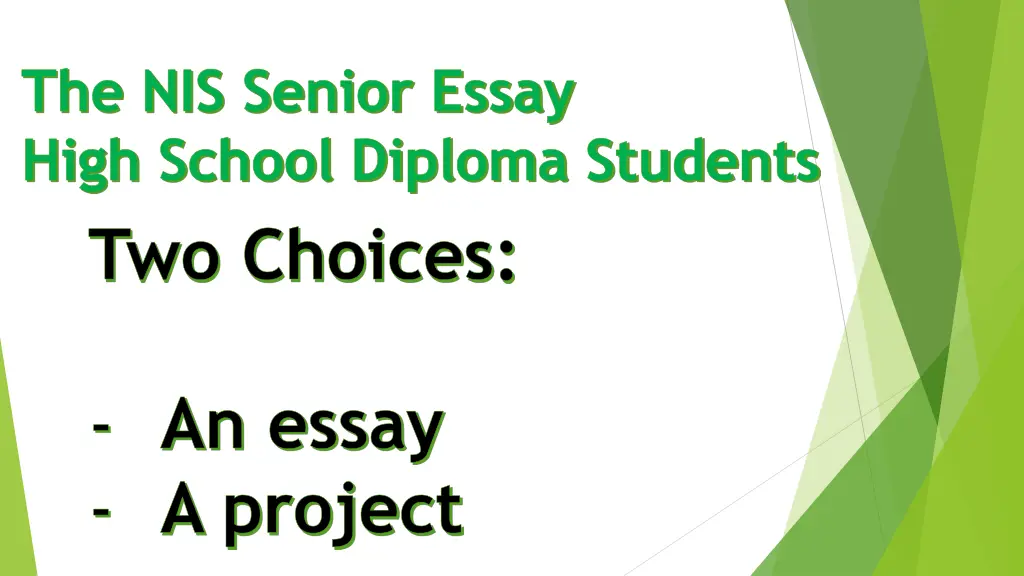 the nis senior essay high school diploma students