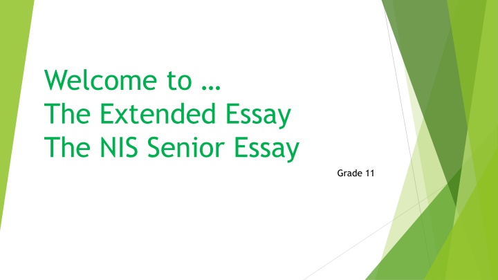 welcome to the extended essay the nis senior essay