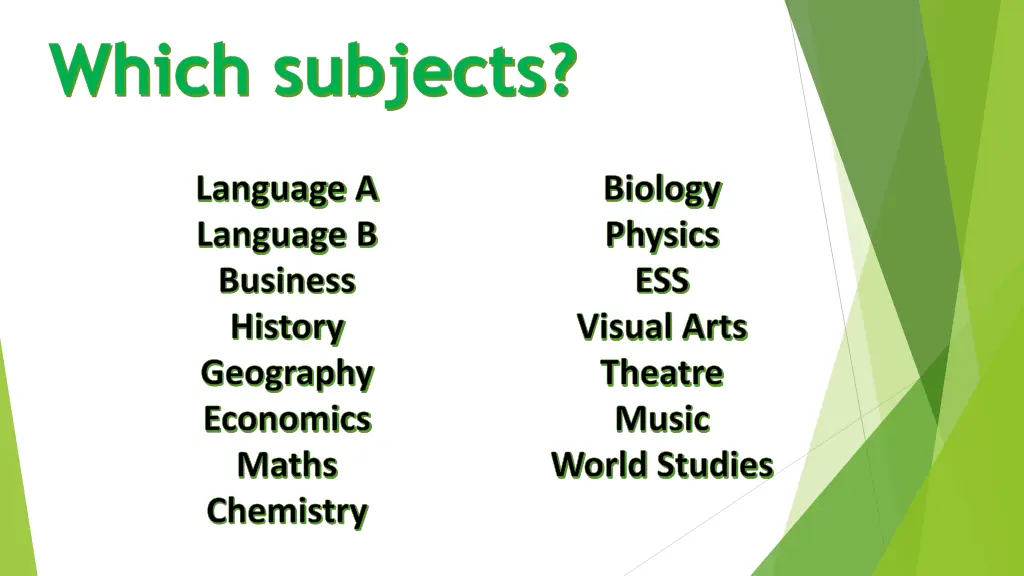 which subjects