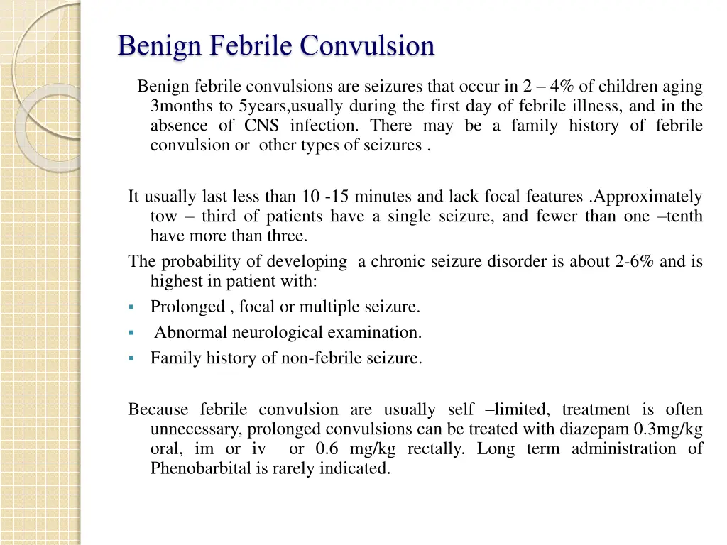 benign febrile convulsion