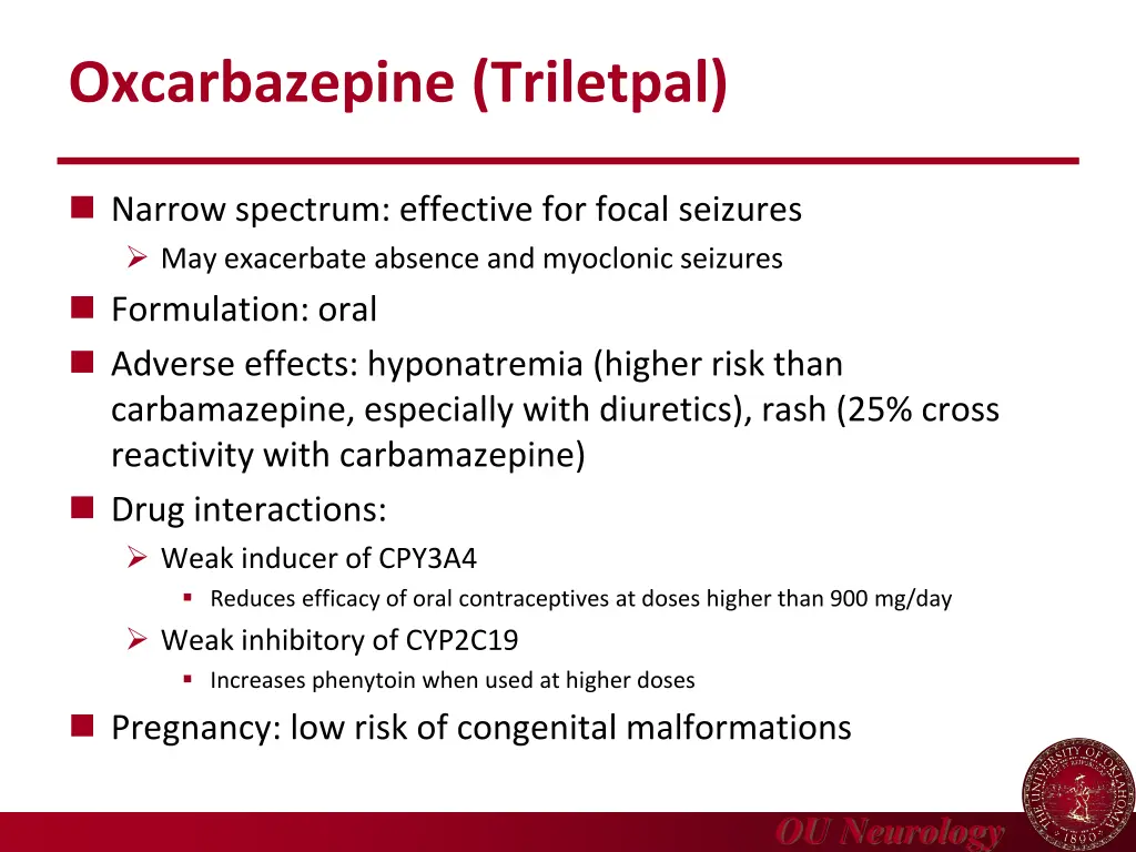 oxcarbazepine triletpal