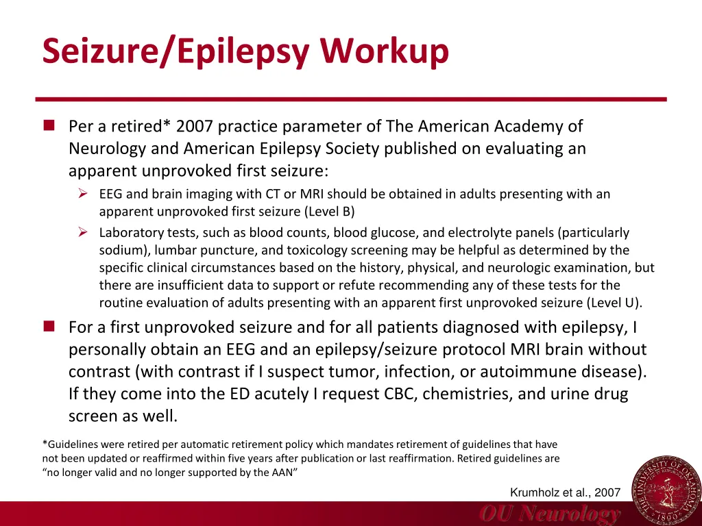 seizure epilepsy workup 1