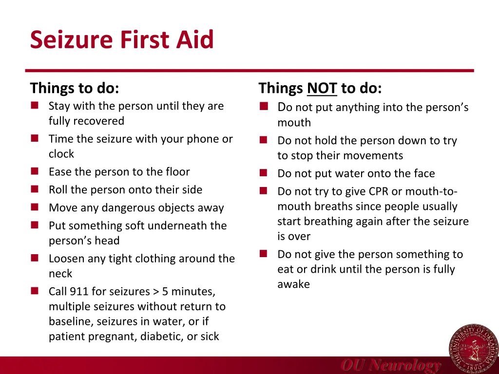 seizure first aid