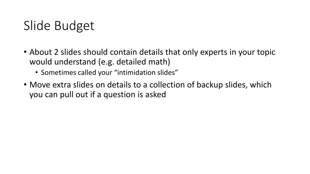 slide budget 1