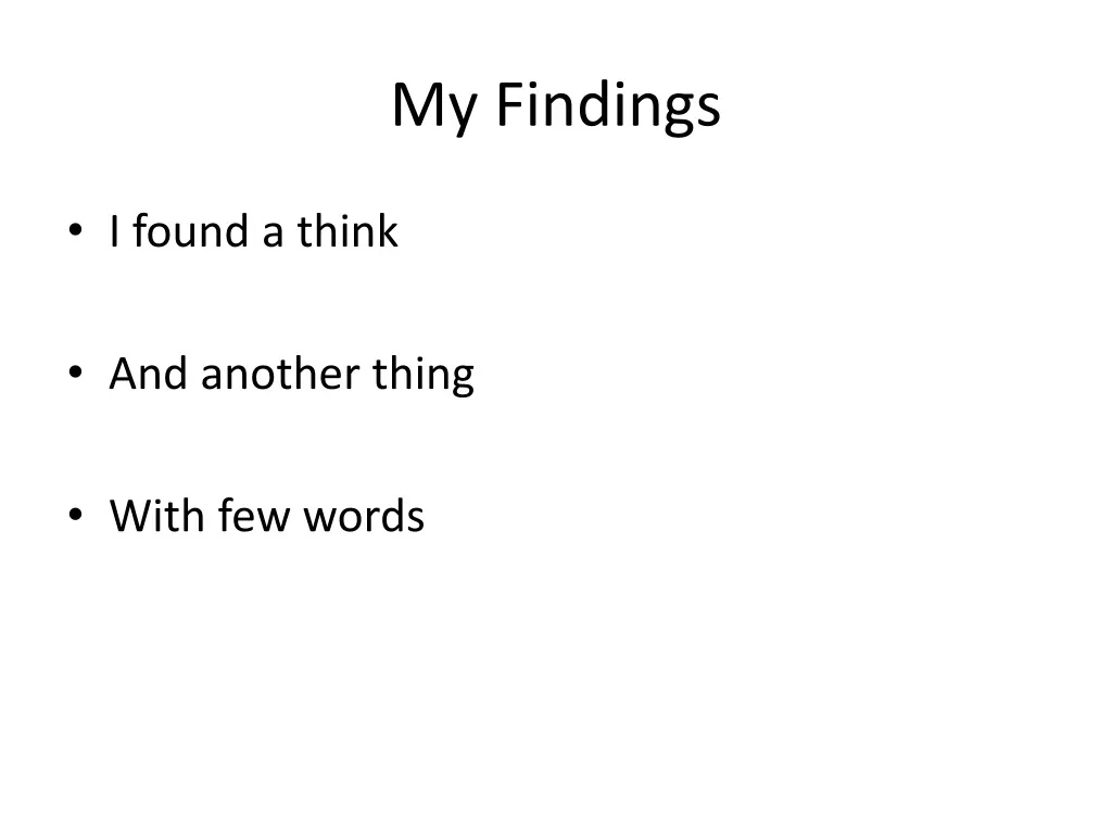 my findings