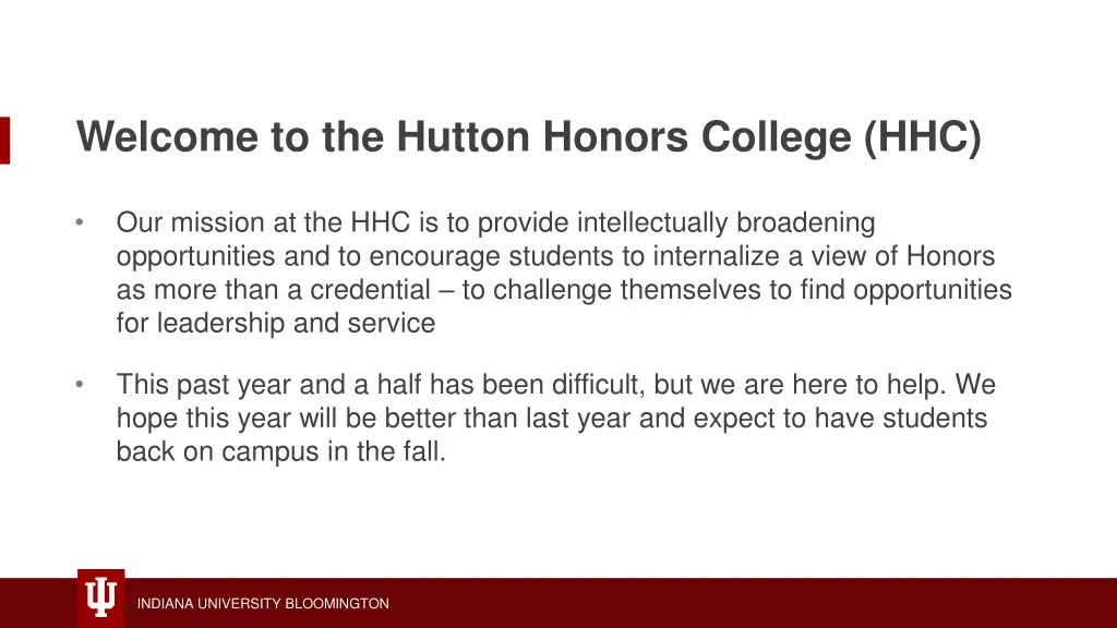 welcome to the hutton honors college hhc