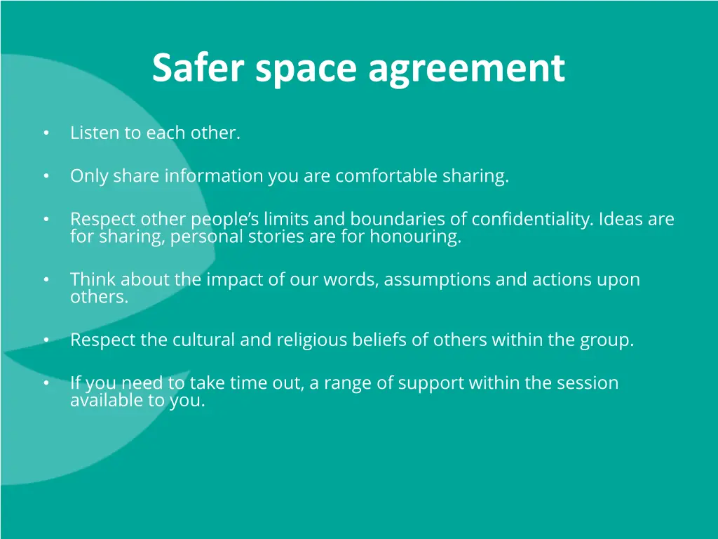 safer space agreement