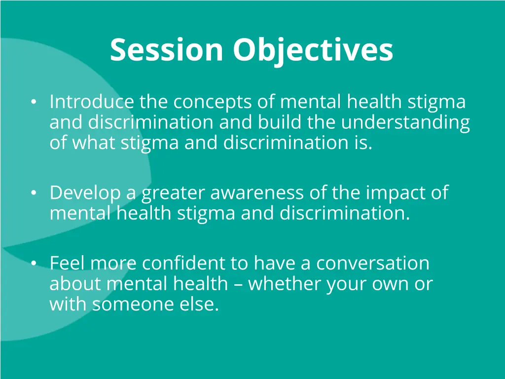 session objectives