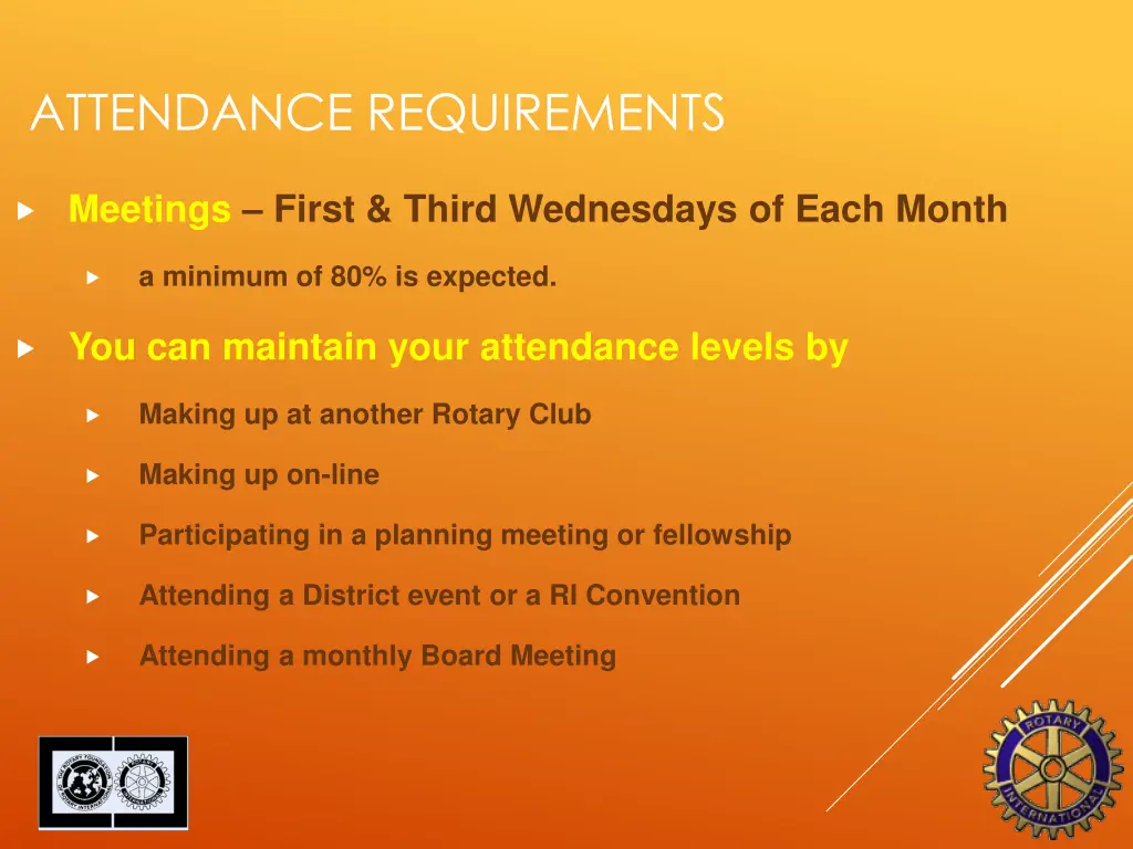 attendance requirements