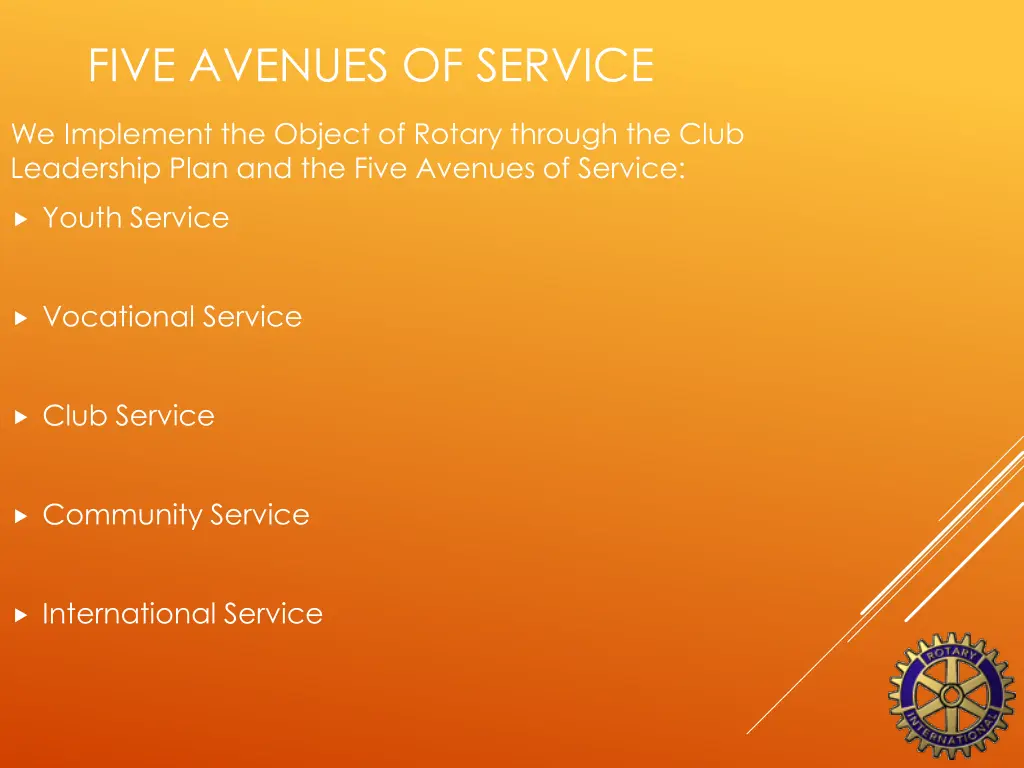 five avenues of service