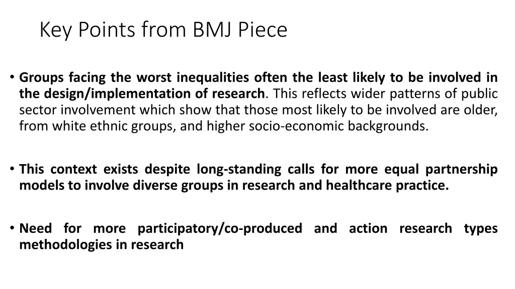 key points from bmj piece