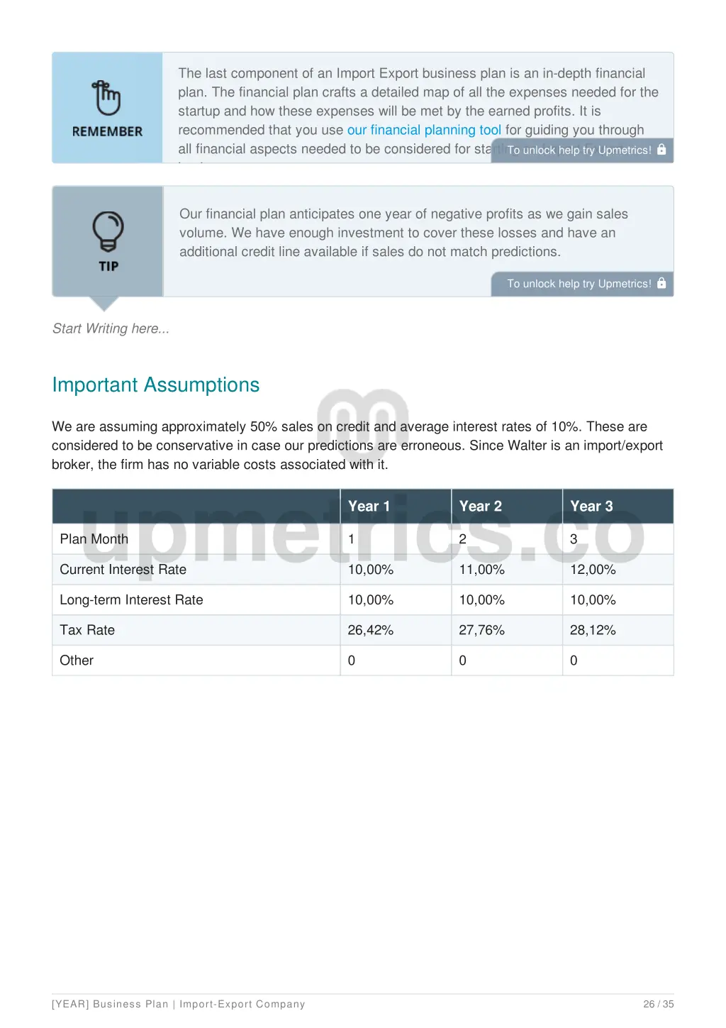 the last component of an import export business