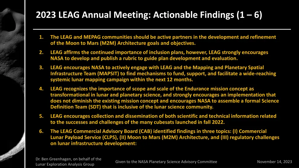 2023 leag annual meeting actionable findings 1 6
