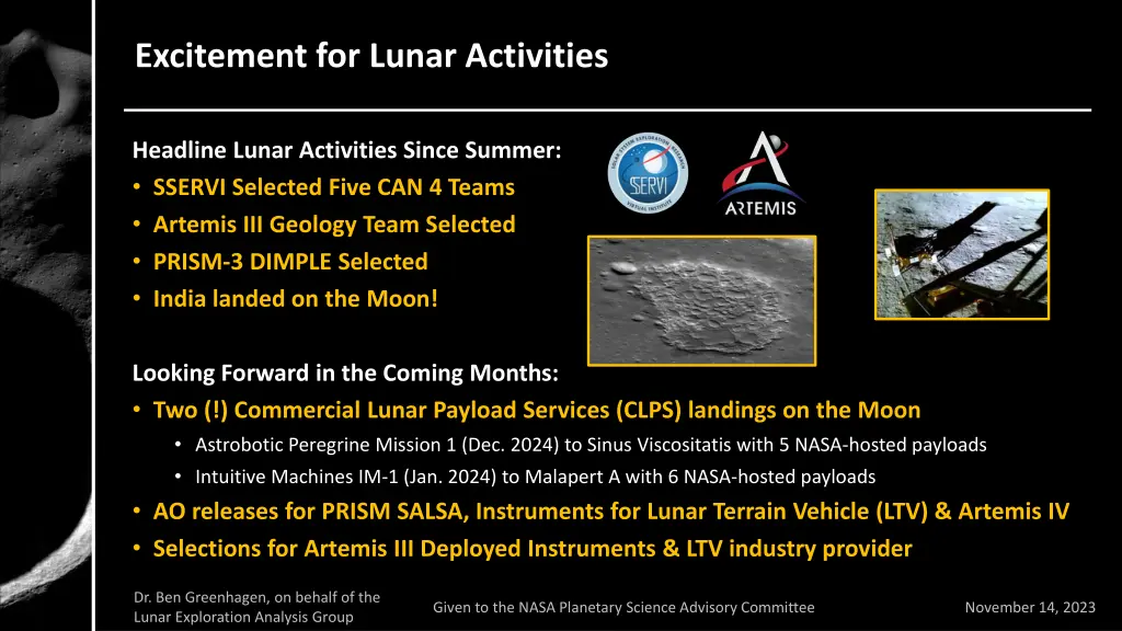 excitement for lunar activities