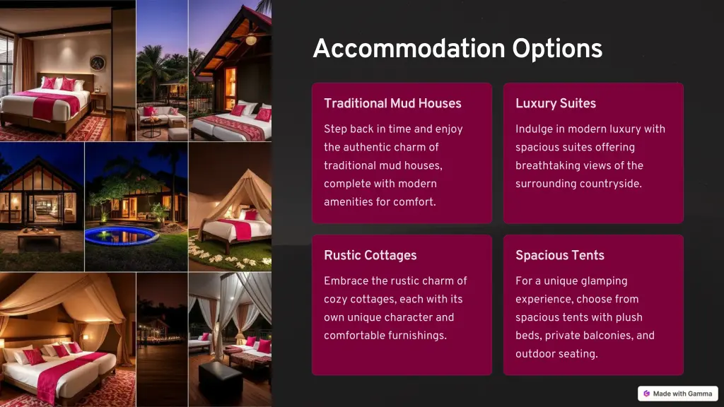 accommodation options