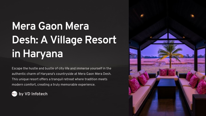 mera gaon mera desh a village resort in haryana