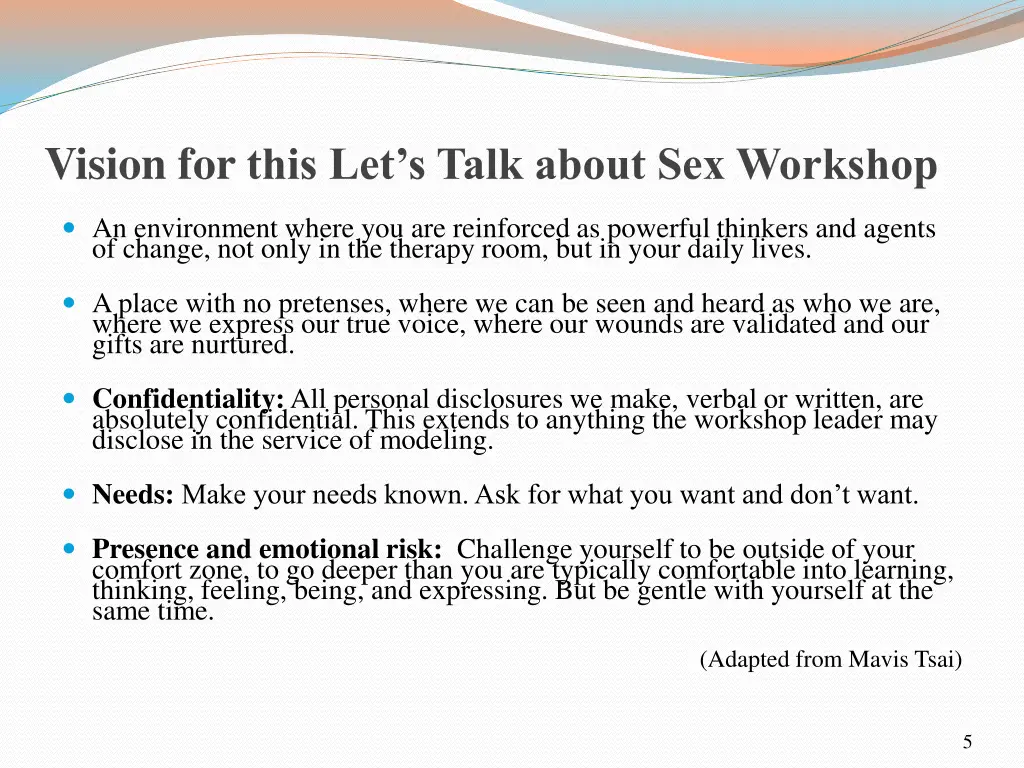 vision for this let s talk about sex workshop