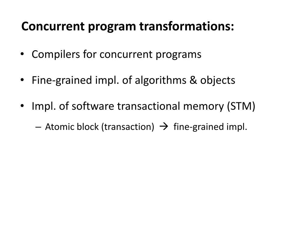 concurrent program transformations 2