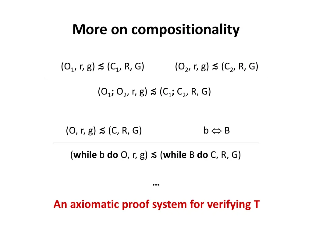 more on compositionality