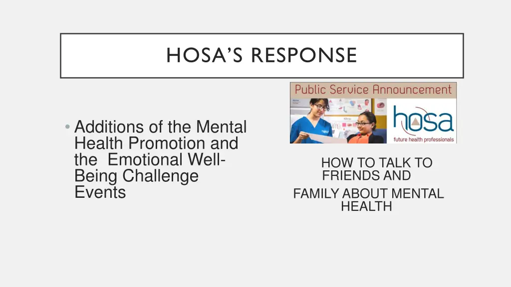 hosa s response