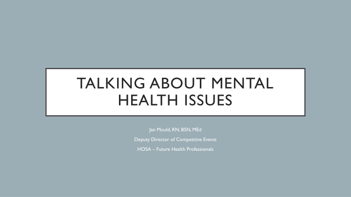 talking about mental health issues